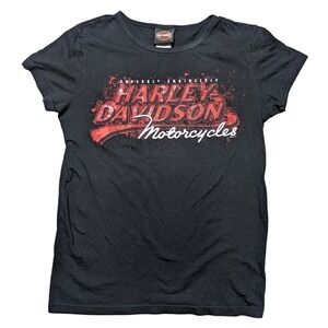 Harley Davidson Women's Large‎ Black Apache Junction Arizona Graphic Tee Shirt